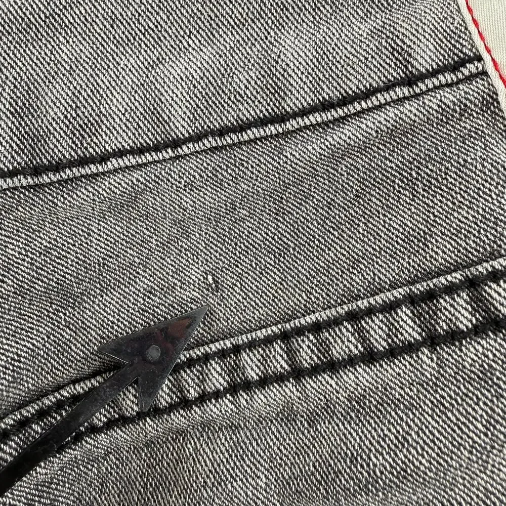 True Religion Jeans Men’s 36 Ricky Relaxed Straight Pink Stitch Cotton Stretch